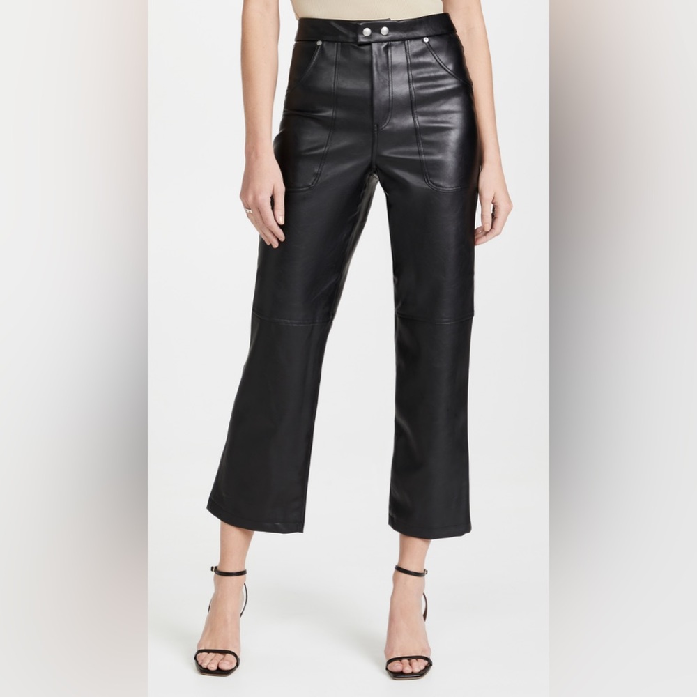 Blank NYC Black Cropped Faux Leather Pants